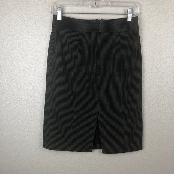 Gap Black, White, Brown Striped Pinstriped Straight Skirt - Picture 4 of 10